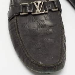 Louis Vuitton Black Leather Hockenheim Loafers Size 43.5