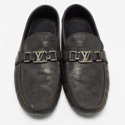 Louis Vuitton Black Leather Hockenheim Loafers Size 43.5