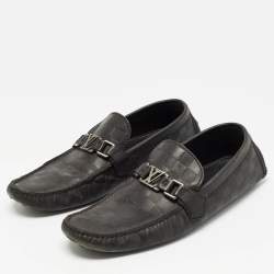 Louis Vuitton Black Leather Hockenheim Loafers Size 43.5