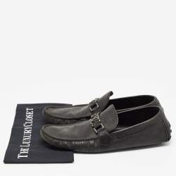 Louis Vuitton Black Leather Hockenheim Loafers Size 43.5