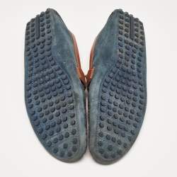 Louis Vuitton Blue/Brown Leather and Suede Hockenheim Loafers Size 42.5