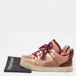 Louis Vuitton X Kanye West Pink/Beige Leather and Suede Don Patchwork Low Top Sneakers Size 42.5