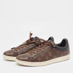 Louis Vuitton Brown Monogram Canvas And Leather Frontrow Sneakers Size 42