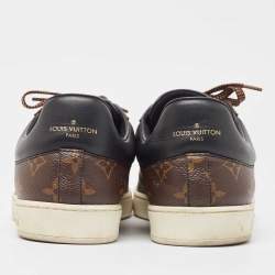 Louis Vuitton Brown Monogram Canvas And Leather Frontrow Sneakers Size 42