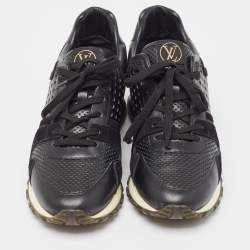 Louis Vuitton Black Leather and Suede Run Away  Sneakers Size 39.5