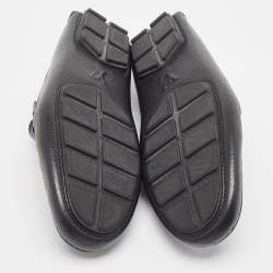 Louis Vuitton Black Leather Racetrack Slip On Loafers Size 42.5