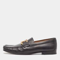 Louis Vuitton Black Leather Ribbon Monte Carlo Slip On Loafers Size 40.5