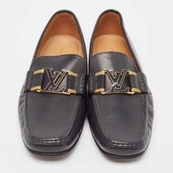 Louis Vuitton Black Leather Ribbon Monte Carlo Slip On Loafers Size 40.5