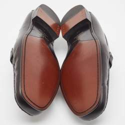 Louis Vuitton Black Leather Ribbon Monte Carlo Slip On Loafers Size 40.5