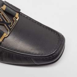 Louis Vuitton Black Leather Ribbon Monte Carlo Slip On Loafers Size 40.5