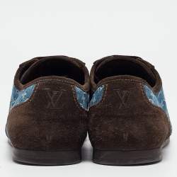 Louis Vuitton Brown Suede And Monogram Canvas Energie Low Top Sneakers Size 41.5
