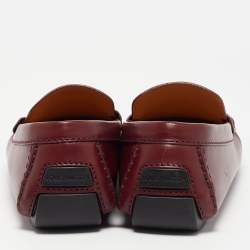 Louis Vuitton Burgundy Leather Monte Carlo Loafers Size 41.5