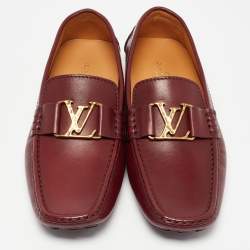 Louis Vuitton Burgundy Leather Monte Carlo Loafers Size 41.5