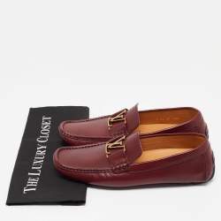 Louis Vuitton Burgundy Leather Monte Carlo Loafers Size 41.5