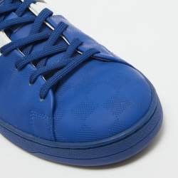 Louis Vuitton Blue Damier Infini Leather Frontrow Lace Up Sneakers Size 42