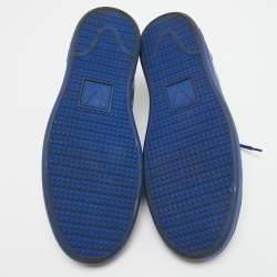 Louis Vuitton Blue Damier Infini Leather Frontrow Lace Up Sneakers Size 42
