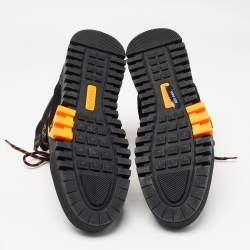 Louis Vuitton Black/Orange Suede and Canvas LV Hiking Boots Size 42