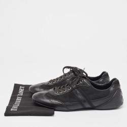 Louis Vuitton Black Leather and Nylon Low Top Sneakers Size 41