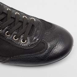 Louis Vuitton Black Leather and Nylon Low Top Sneakers Size 41