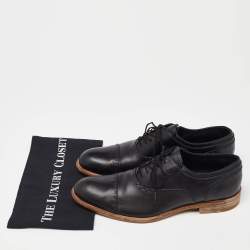 Louis Vuitton Black Leather Lace Up Oxford Size 43  