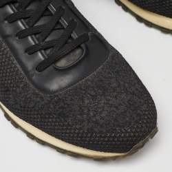 Louis Vuitton Damier Knit Fabric and Leather Run Away Low Top Sneakers Size 44