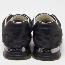 Louis Vuitton Damier Knit Fabric and Leather Run Away Low Top Sneakers Size 44