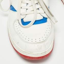 Louis Vuitton White/Blue Leather Trainers High Sneakers Size 41 