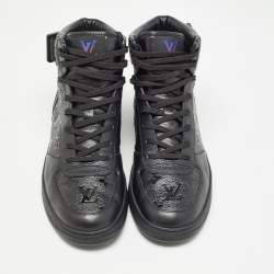 Louis Vuitton Black Leather Rivoli High Top Sneakers Size 40