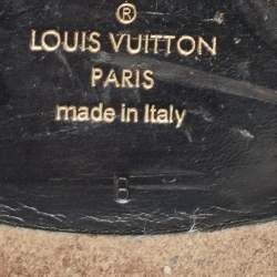Louis Vuitton Navy Blue Leather and Monogram Canvas Penny Loafers Size 42