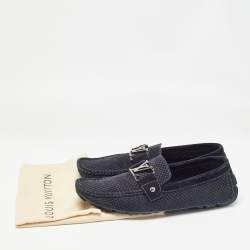 Louis Vuitton Navy Blue Suede Monte Carlo Slip On Loafers Size  41.5