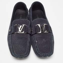 Louis Vuitton Navy Blue Suede Monte Carlo Slip On Loafers Size  41.5