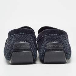 Louis Vuitton Navy Blue Suede Monte Carlo Slip On Loafers Size  41.5