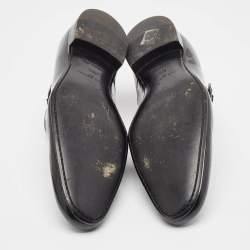 Louis Vuitton Black Patent Leather Single Strap Monk Derby Size 44.5