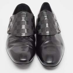 Louis Vuitton Black Patent Leather Single Strap Monk Derby Size 44.5