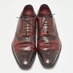 Louis Vuitton Brown Brogue Leather Lace Up Oxfords Size 44