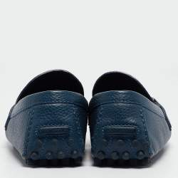 Louis Vuitton Blue Leather Hockenheim Loafers Size 43