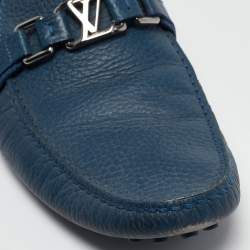 Louis Vuitton Blue Leather Hockenheim Loafers Size 43