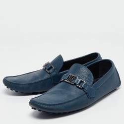 Louis Vuitton Blue Leather Hockenheim Loafers Size 43