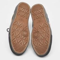 Pre Owned Louis Vuitton Black Suede and Canvas Tattoo LV League Sneakers Size 44