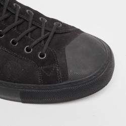 Pre Owned Louis Vuitton Black Suede and Canvas Tattoo LV League Sneakers Size 44