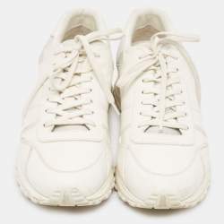 Louis Vuitton White Leather Run Away Low Top Sneakers Size 44