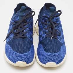 Louis Vuitton Blue Knit Fabric Fastlane Sneakers Size 44