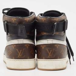 Pre Owned Louis Vuitton Tricolor Monogram Canvas and Leather Rivoli Sneakers Size 44