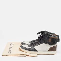 Pre Owned Louis Vuitton Tricolor Monogram Canvas and Leather Rivoli Sneakers Size 44