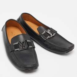 Louis Vuitton Black Leather Monte Carlo Loafers Size 41.5