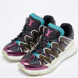 Louis Vuitton Multicolor Coated Canvas and Leather Zig Zag Lace Up Sneakers Size 42