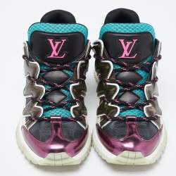 Louis Vuitton Multicolor Coated Canvas and Leather Zig Zag Lace Up Sneakers Size 42
