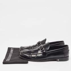 Pre Owned Louis Vuitton Black Leather Major Loafers Size 43