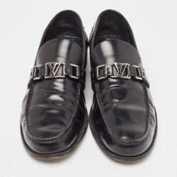 Pre Owned Louis Vuitton Black Leather Major Loafers Size 43