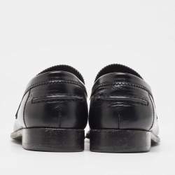 Pre Owned Louis Vuitton Black Leather Major Loafers Size 43